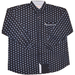 bergren Herrenhemd KAMRO Schwarz mit Skullprint 3XL-12XL
