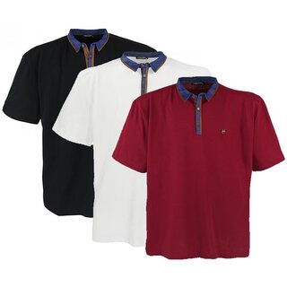 Übergrössen Hippes Polo-Shirt Kurzarm LAVECCHIA Cremeweiß 4692  5XL