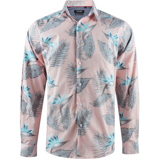 YVES ENZO Herrenhemd Rosa mit floralem Print 202-3  S-XXL