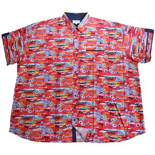 bergren Kurzarm-Herren-Hawaiihemd KAMRO Rot/Bunt 8XL-14XL