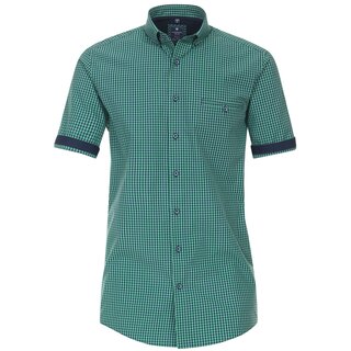 REDMOND bergren Kurzarmhemd Brusttasche Grn/Blau...