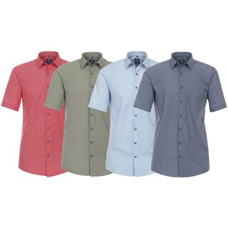 REDMOND Kurzarmhemd Brusttasche und Allover-Print 4...