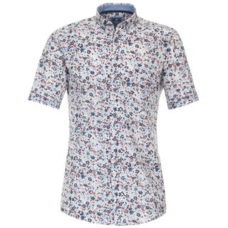 REDMOND Kurzarmhemd Brusttasche Wei/Blau/Rot gemustert...