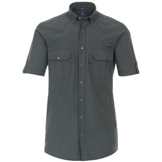 REDMOND bergren Kurzarmhemd 2 Brusttaschen Braun/Blau...