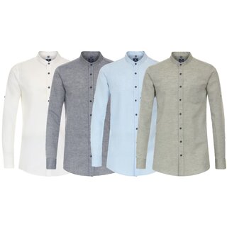 REDMOND bergren Leinen-Langarmhemd Brusttasche 4...