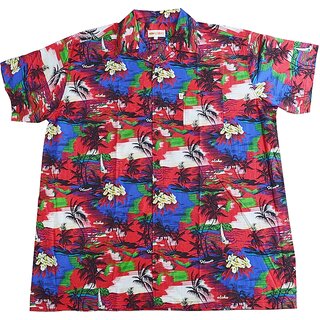 bergren Kurzarm-Herren-Hawaiihemd KAMRO Rot/Blau/Grn...