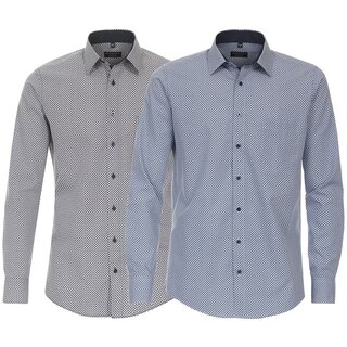 REDMOND Langarmhemd mit Brusttasche 2 Farben gemustert...