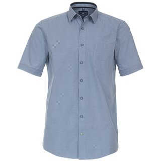 REDMOND bergren Kurzarmhemd Brusttasche Blau gemustert...