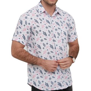 Yves Enzo Kurzarmhemd Wei/Rosa/Schwarz  S-2XL