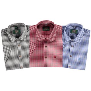 OS Trachten Kurzarmhemd mit Hirsch-Stickerei auf...