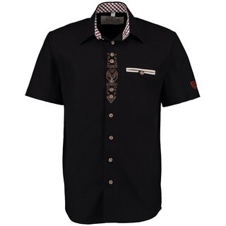 bergren OS Trachten Kurzarmhemd Schwarz...