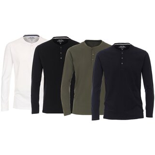 REDMOND Langarm-Henley-Shirt 26 Farben S-2XL