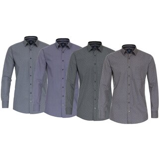 REDMOND Langarmhemd 4 Farben gepunktet S-2XL Comfort Fit